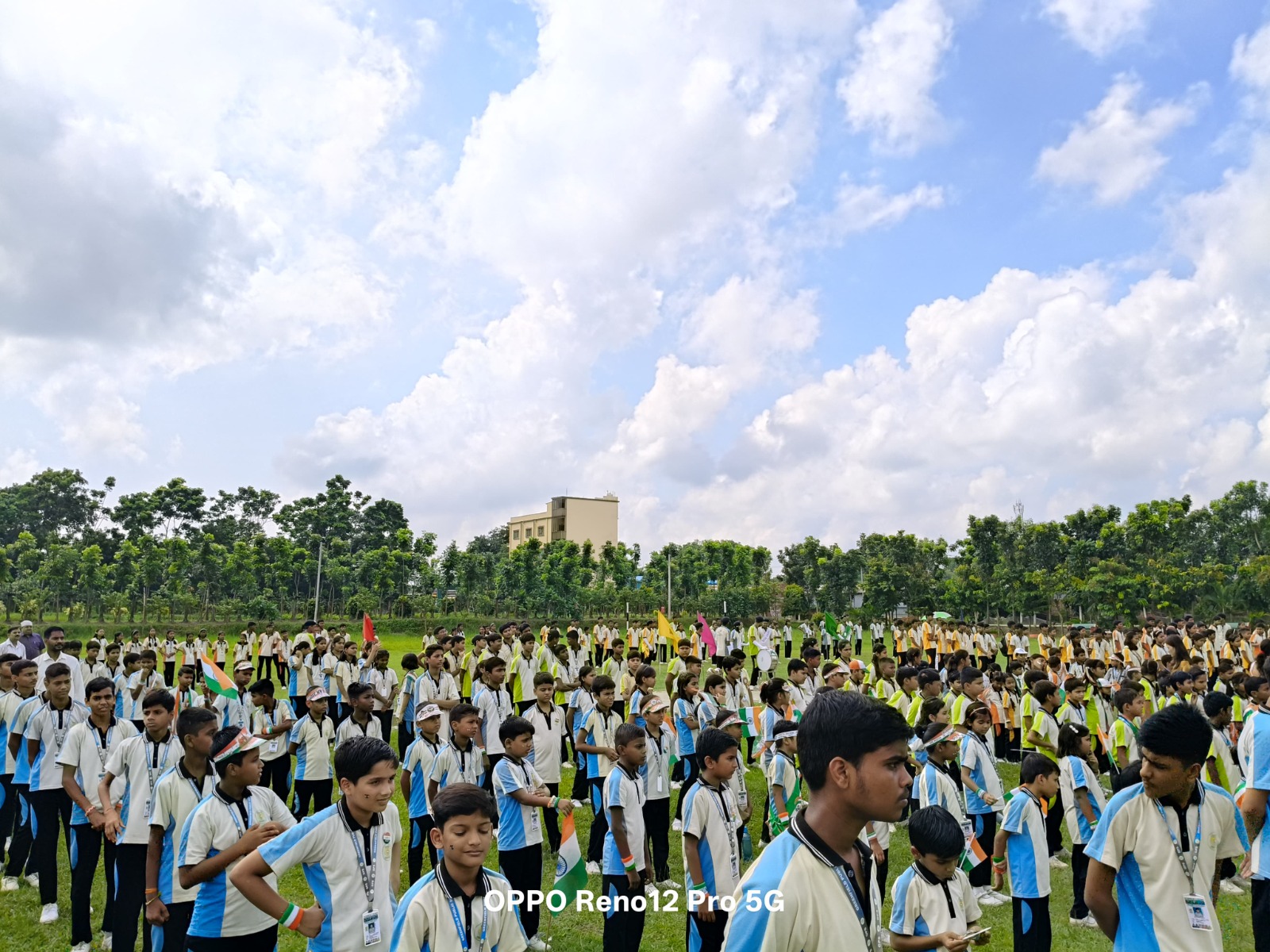 Students gathered during the morning assembly